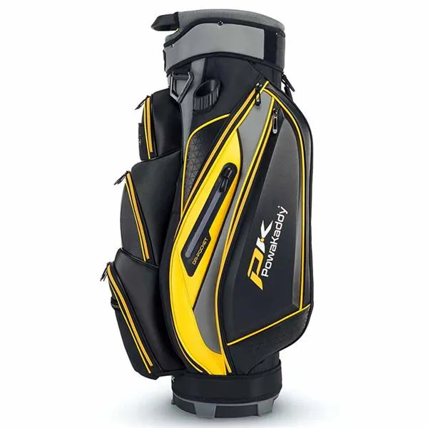 PowaKaddy Prem-Tech Cart Bag Gunmetal - Black - Yellow