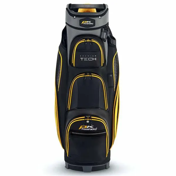 PowaKaddy Prem-Tech Cart Bag Gunmetal - Black - Yellow