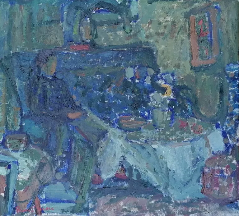 Reading figure in an interior