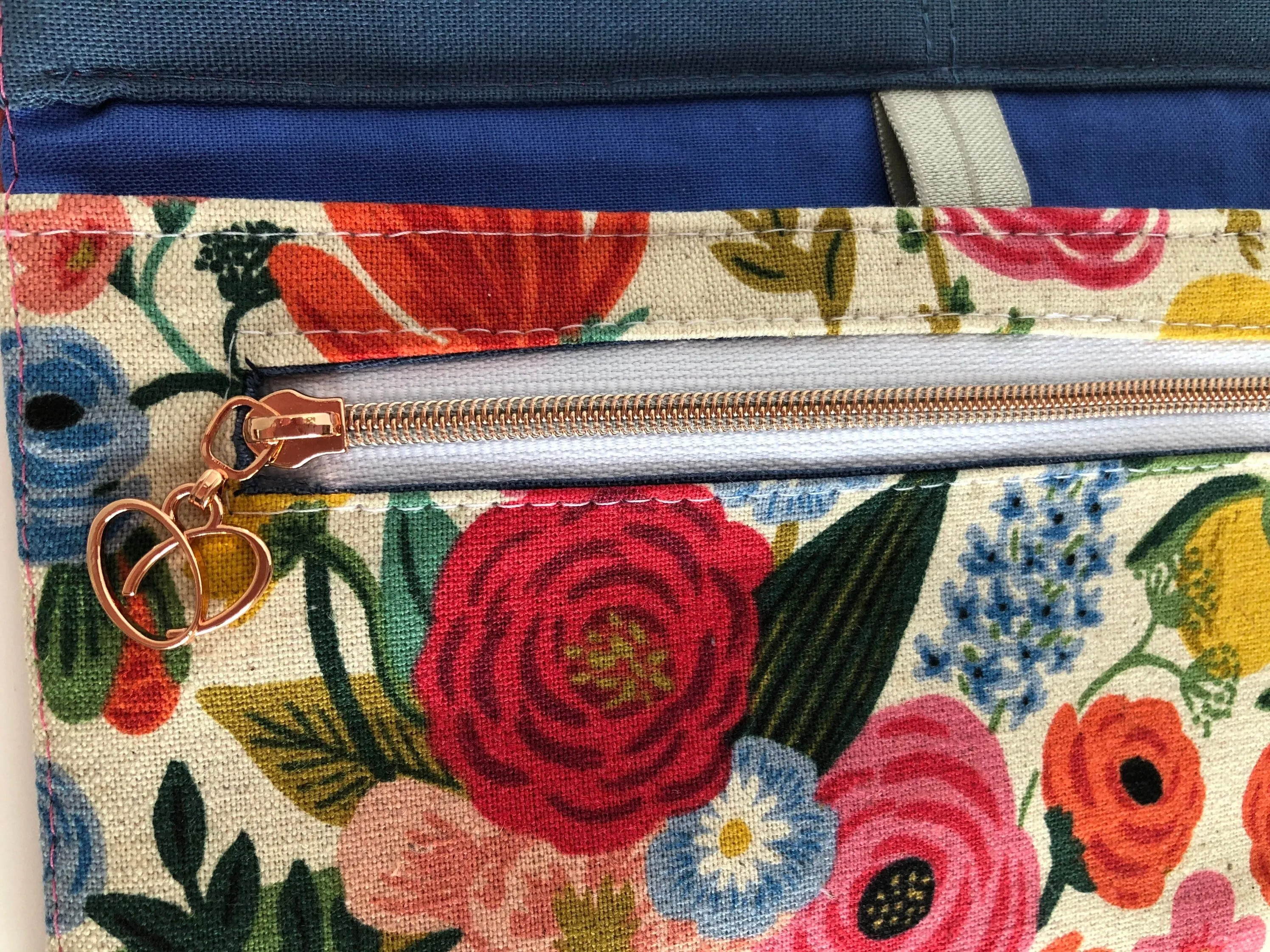 Rifle Paper Co Floral Canvas and Salmon Pink Cork Women's Wallet