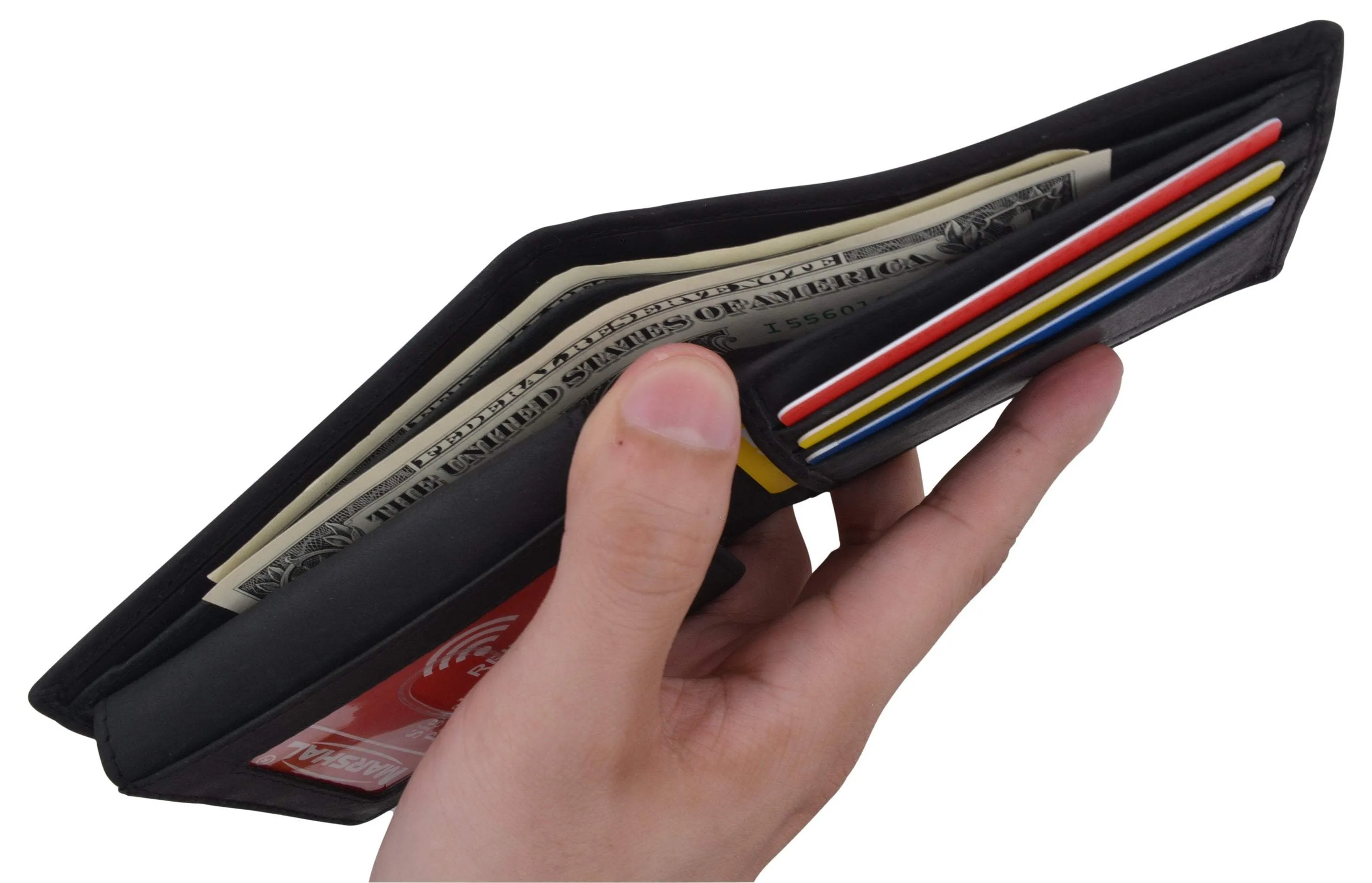 Route 66 Mens RFID Bifold Credit Card ID Genuine Leather Wallet
