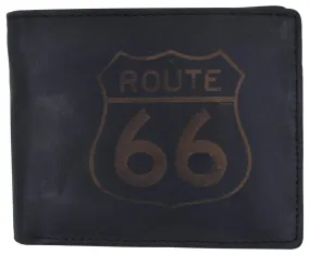 Route 66 Mens RFID Bifold Credit Card ID Genuine Leather Wallet