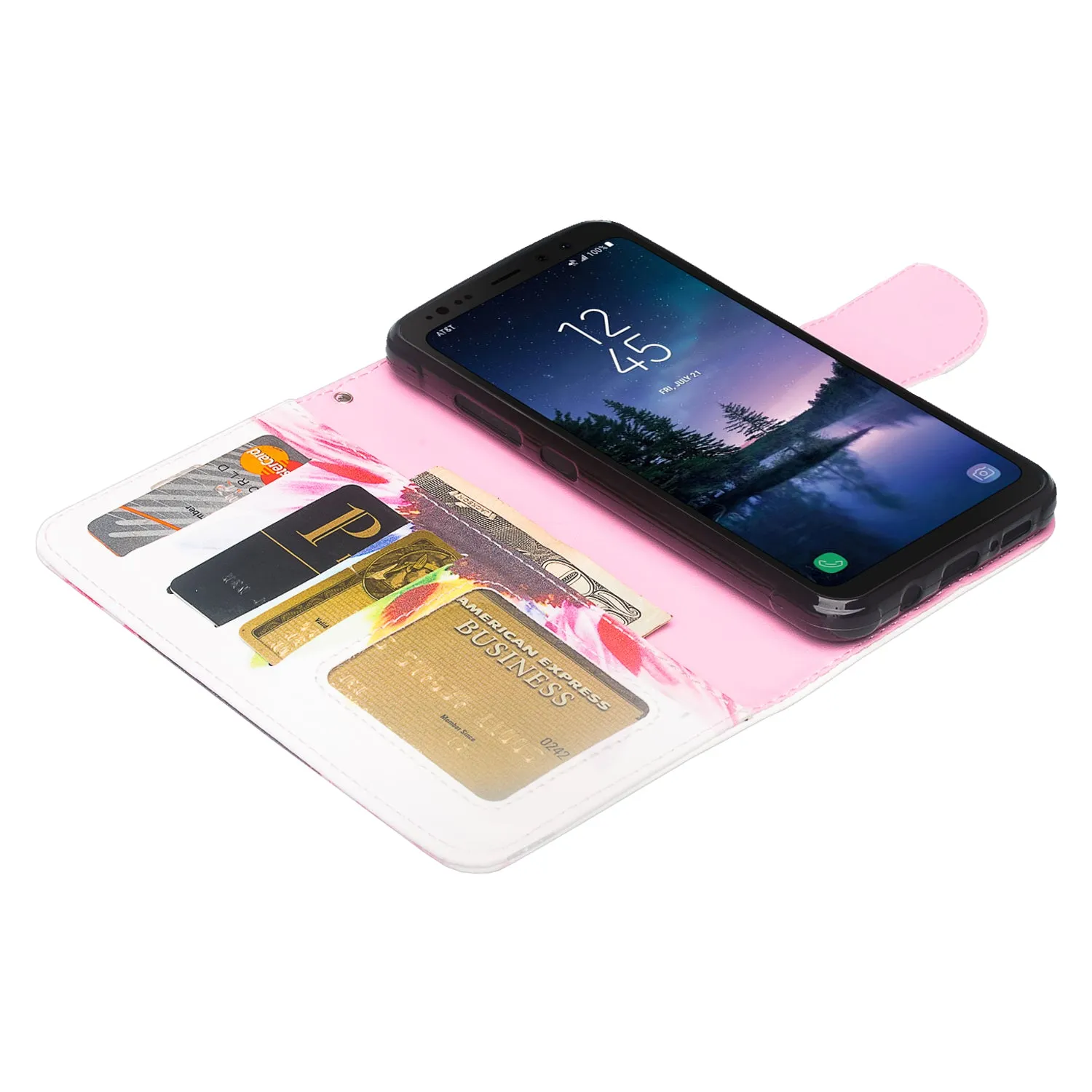 Samsung Galaxy S8 Active Case, Galaxy S8 Active Wallet Case, Wrist Strap Pu Leather Wallet Case [Kickstand] with ID & Credit Card Slots - Vivid Sunflower
