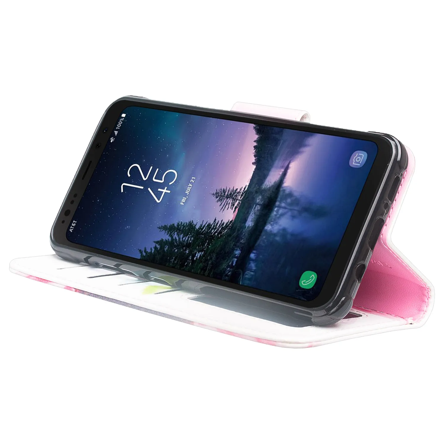 Samsung Galaxy S8 Active Case, Galaxy S8 Active Wallet Case, Wrist Strap Pu Leather Wallet Case [Kickstand] with ID & Credit Card Slots - Vivid Sunflower