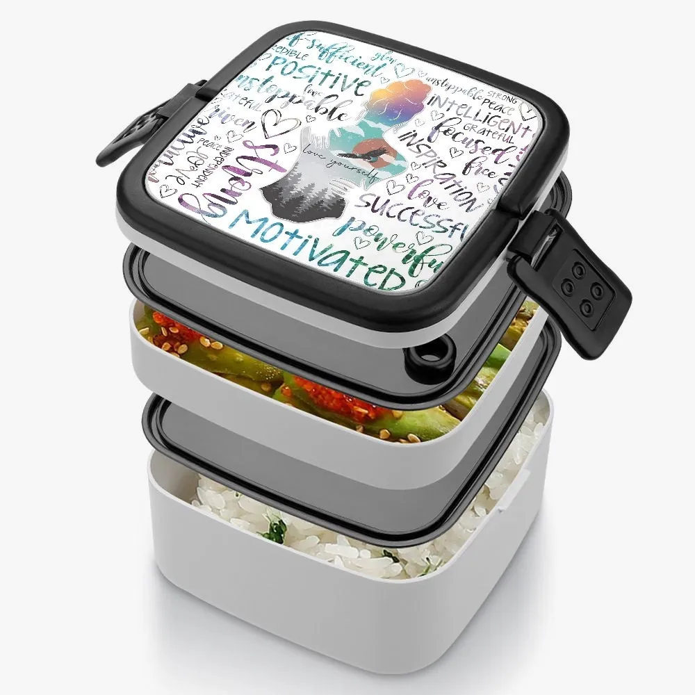 Self-Love Motivational Design Double-layer Lunch Box