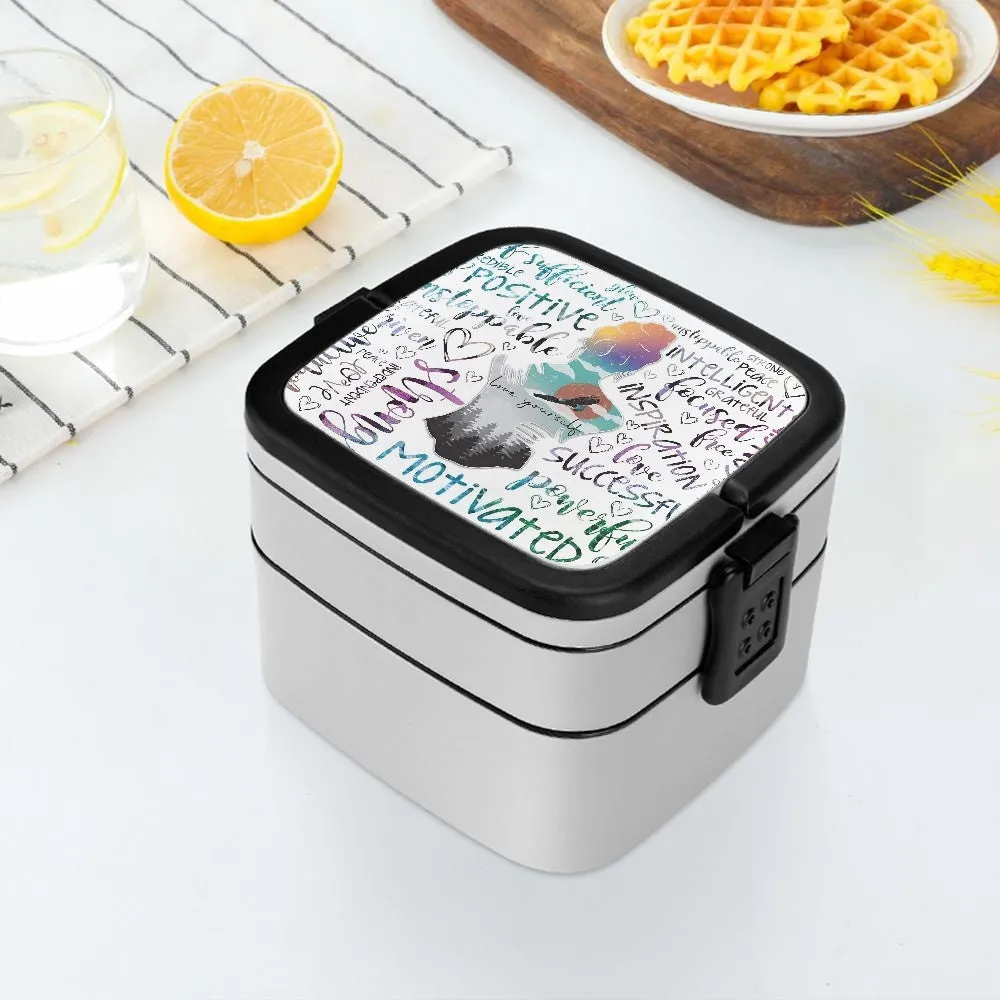 Self-Love Motivational Design Double-layer Lunch Box