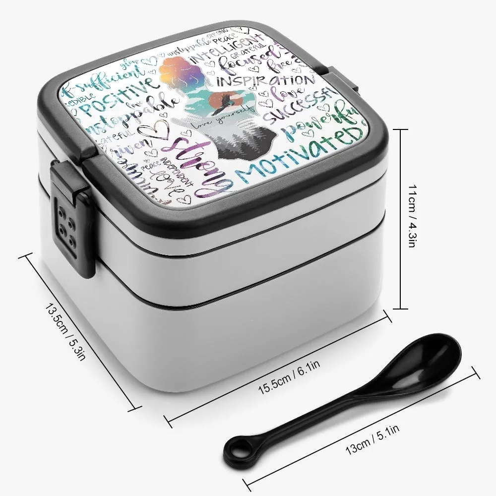 Self-Love Motivational Design Double-layer Lunch Box