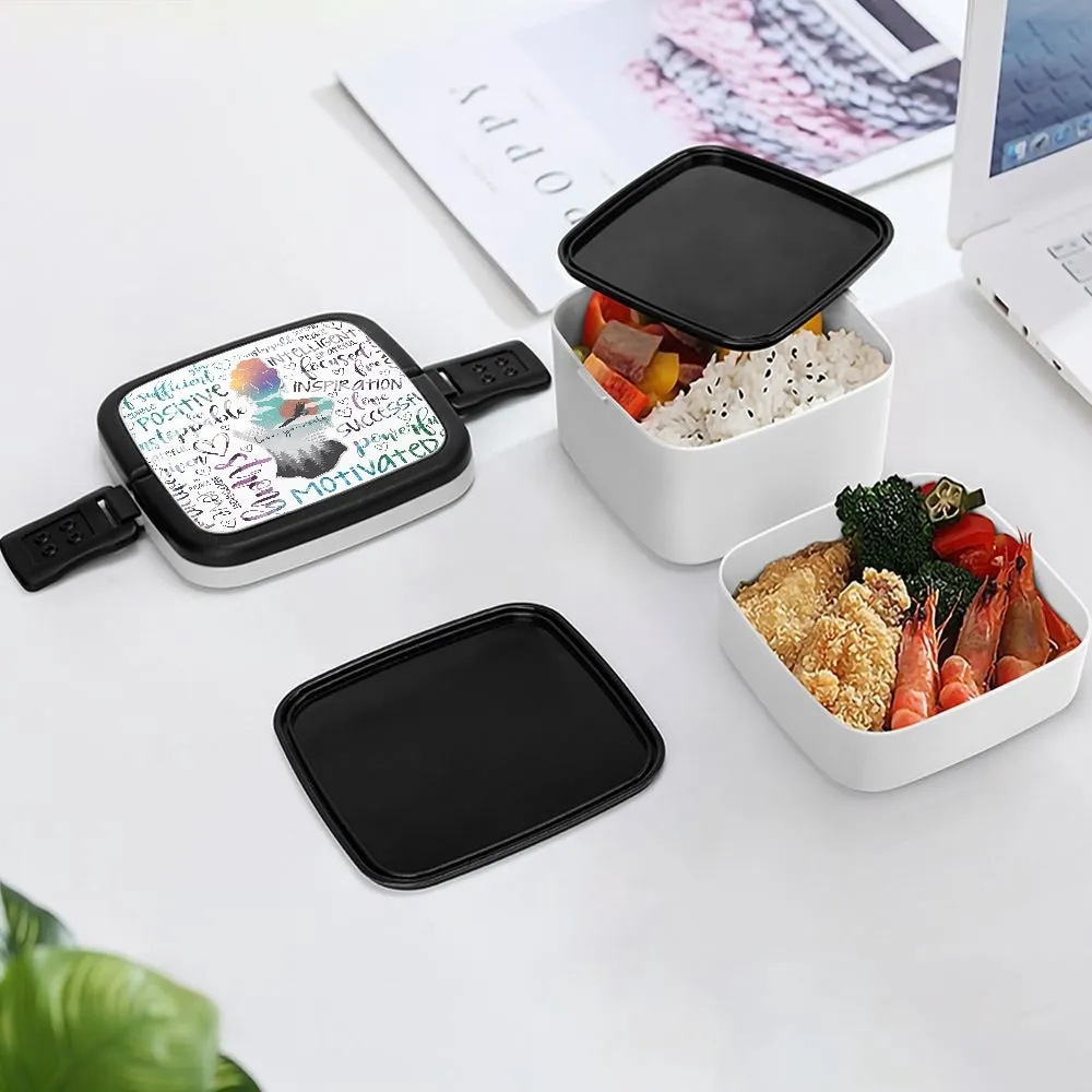 Self-Love Motivational Design Double-layer Lunch Box