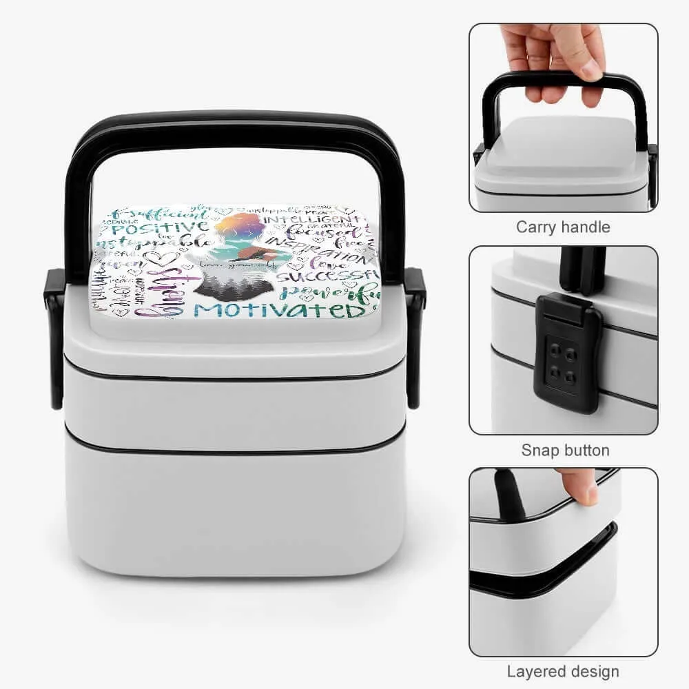 Self-Love Motivational Design Double-layer Lunch Box