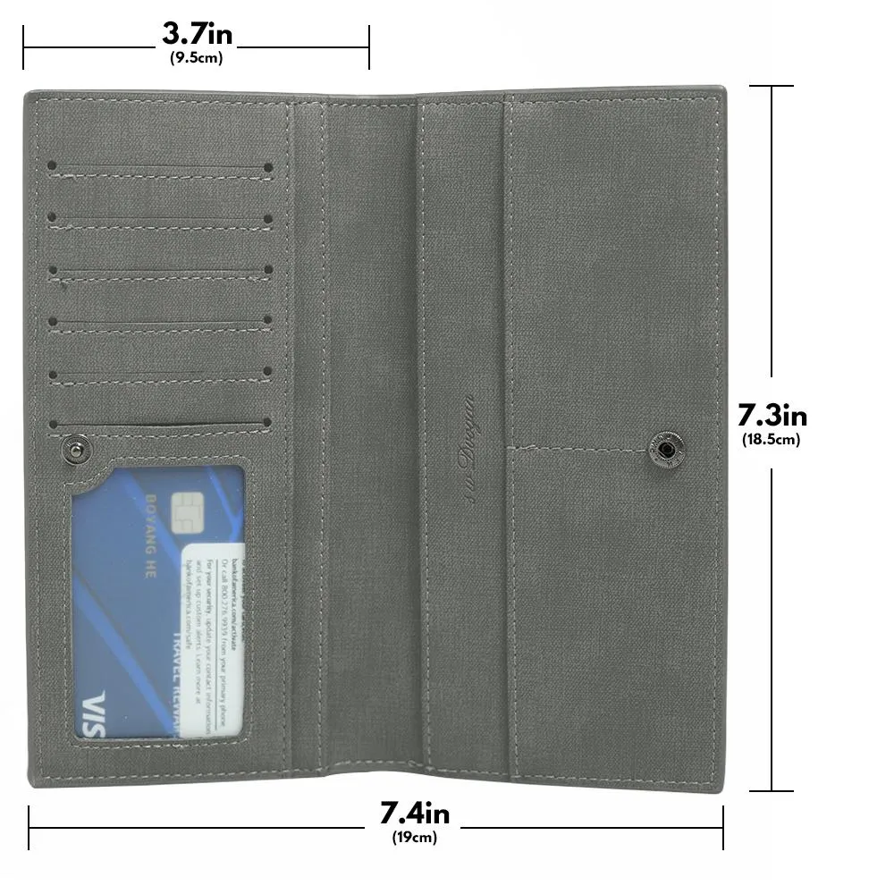 Special Gift for Custom Photo Wallet | Bifold Long Style Wallet-Light Grey-NEW