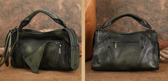 Stylish Ladies Brown Leather Shoulder Purse Genuine Leather Handbags For Women