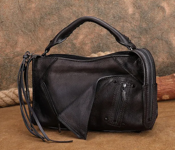 Stylish Ladies Brown Leather Shoulder Purse Genuine Leather Handbags For Women
