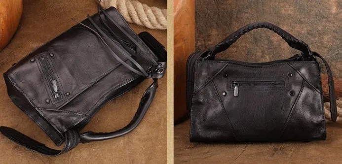 Stylish Ladies Brown Leather Shoulder Purse Genuine Leather Handbags For Women