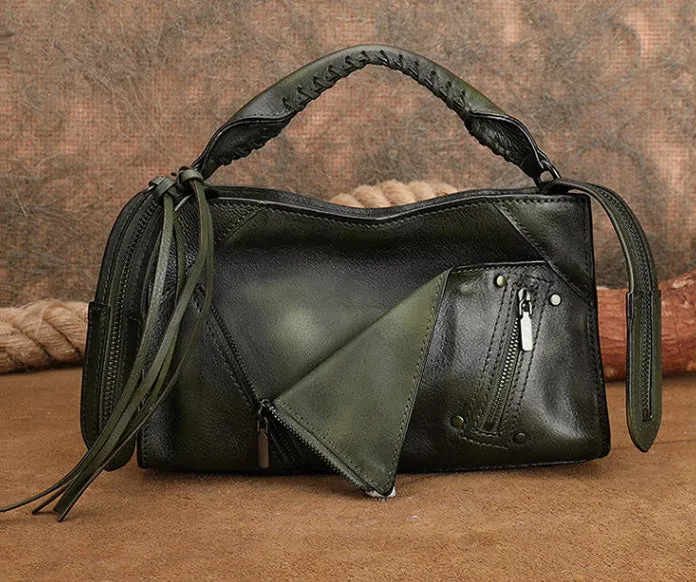 Stylish Ladies Brown Leather Shoulder Purse Genuine Leather Handbags For Women