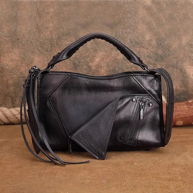Stylish Ladies Brown Leather Shoulder Purse Genuine Leather Handbags For Women