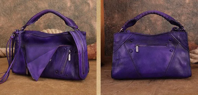 Stylish Ladies Brown Leather Shoulder Purse Genuine Leather Handbags For Women