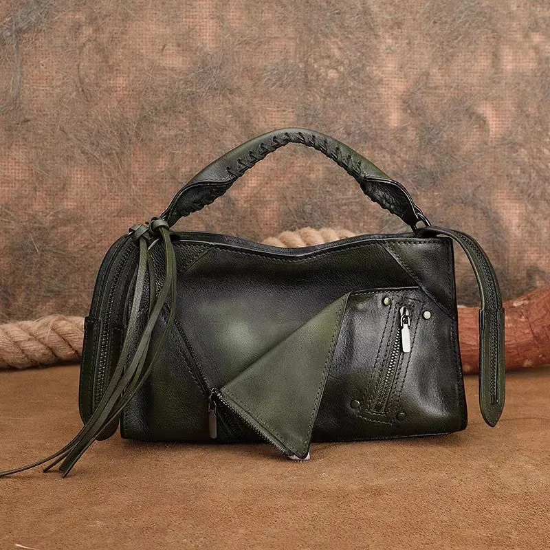 Stylish Ladies Brown Leather Shoulder Purse Genuine Leather Handbags For Women