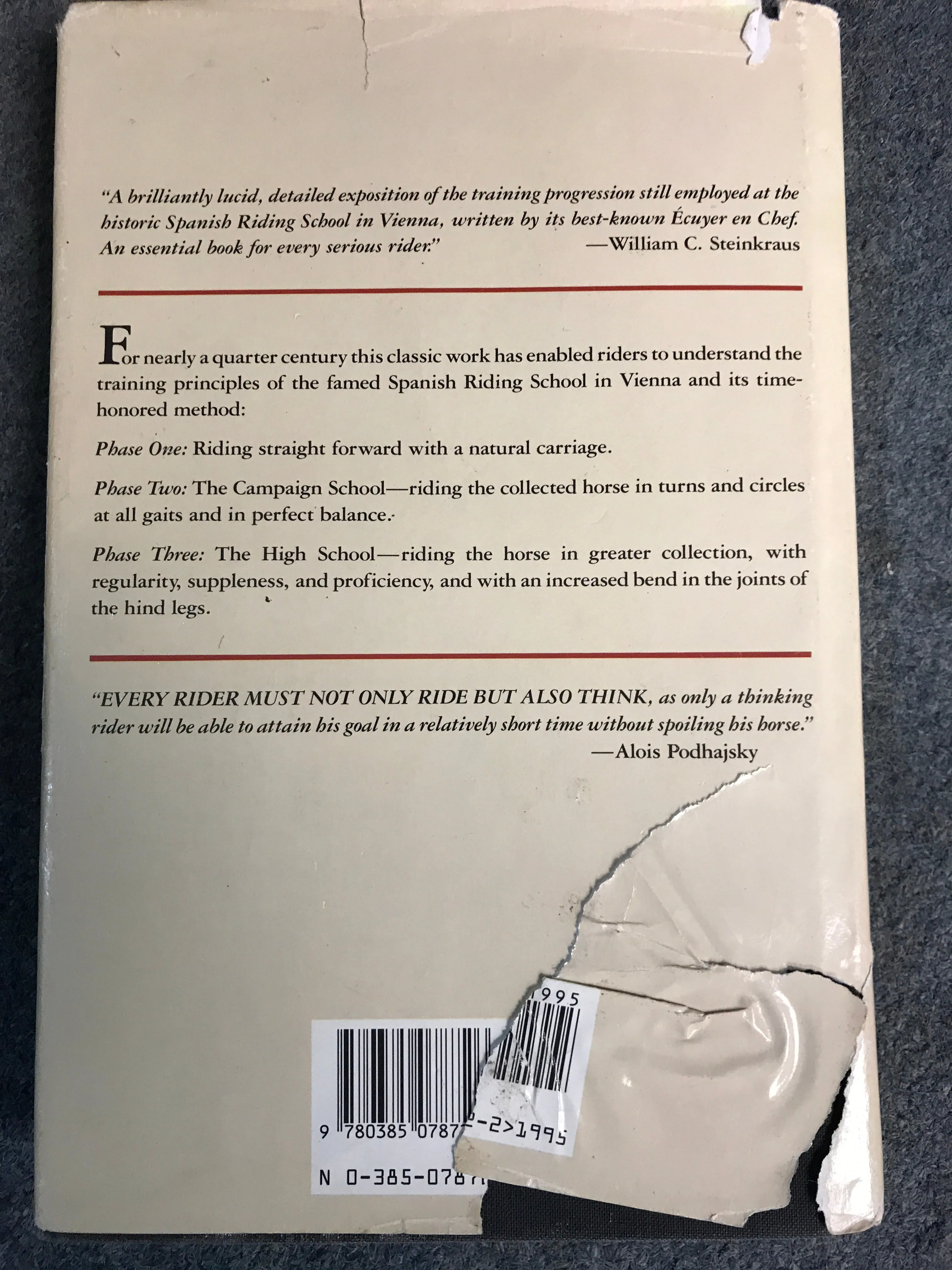 The complete training of horse and rider by Alois Podhajsky - used copy