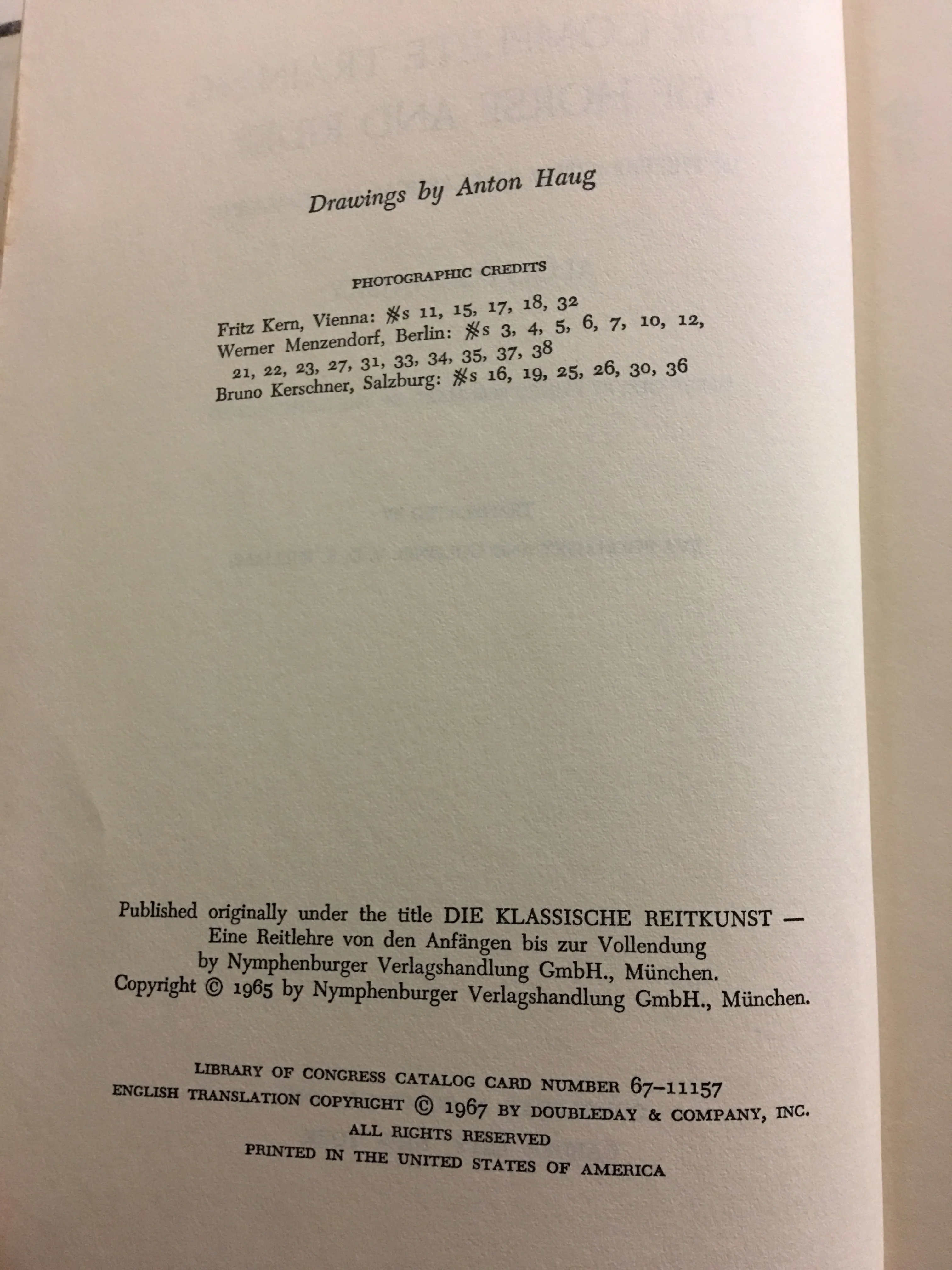 The complete training of horse and rider by Alois Podhajsky - used copy