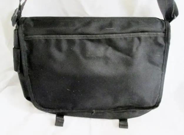 THE NORTH FACE Travel Book Bag Canvas Crossbody Messenger BLACK Man Purse Pockets