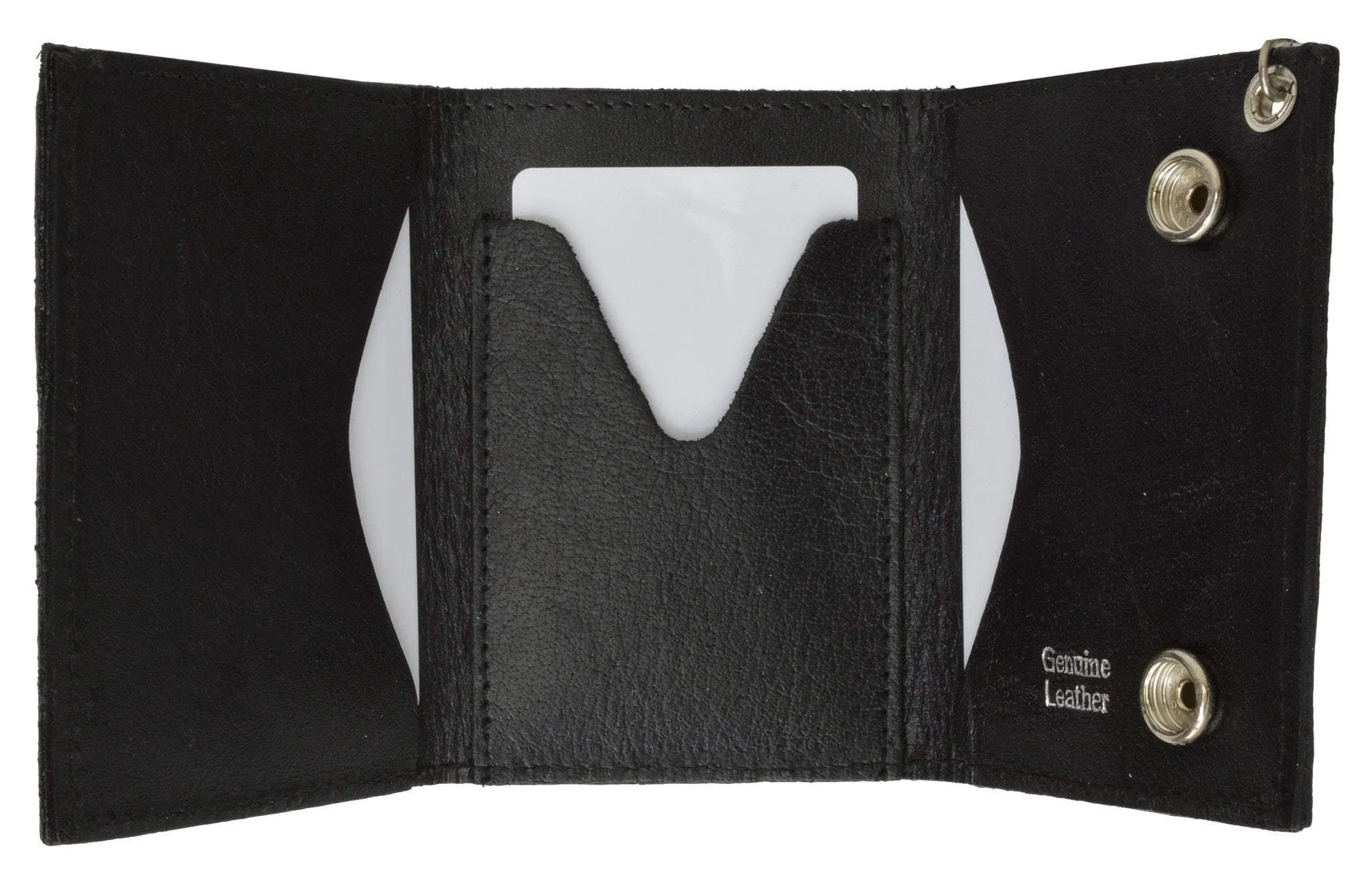 Trucker Genuine Leather Biker Trifold Wallet Truck Imprint 946-31 (C)