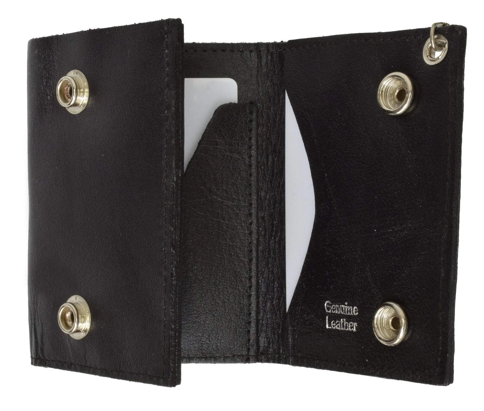 Trucker Genuine Leather Biker Trifold Wallet Truck Imprint 946-31 (C)