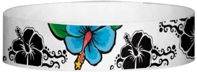 Tyvek® 3/4" x 10" Hawaiian Flowers pattern wristbands