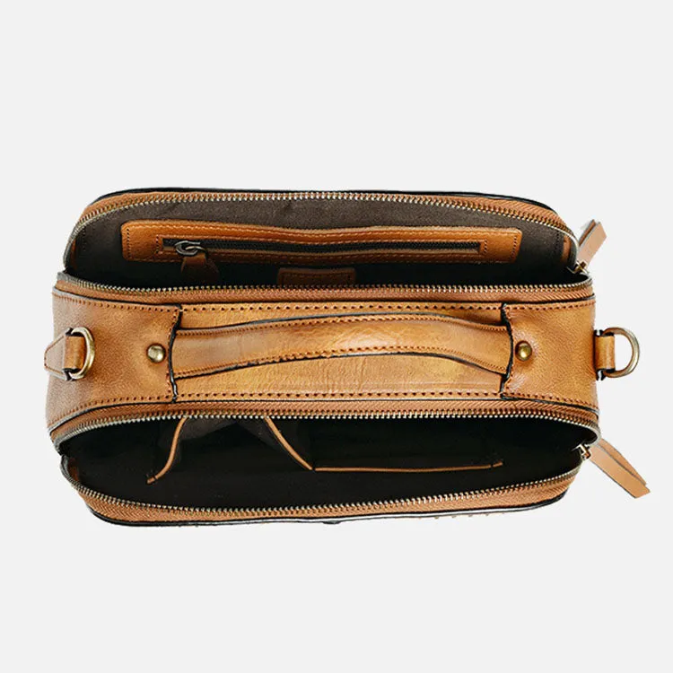 Vintage Women's Genuine Leather Handbags Cross Shoulder Bag For Women