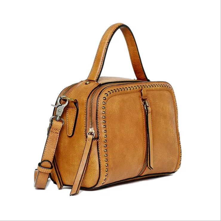 Vintage Women's Genuine Leather Handbags Cross Shoulder Bag For Women