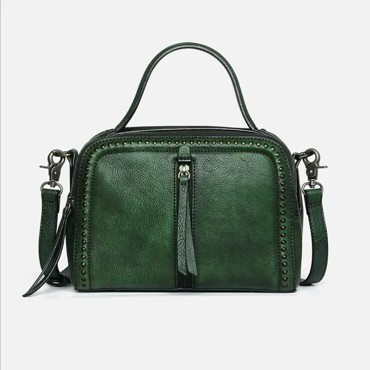 Vintage Women's Genuine Leather Handbags Cross Shoulder Bag For Women