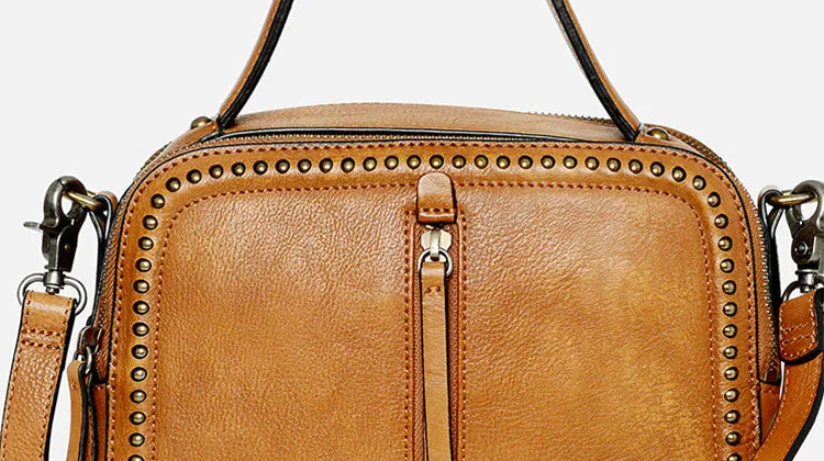 Vintage Women's Genuine Leather Handbags Cross Shoulder Bag For Women