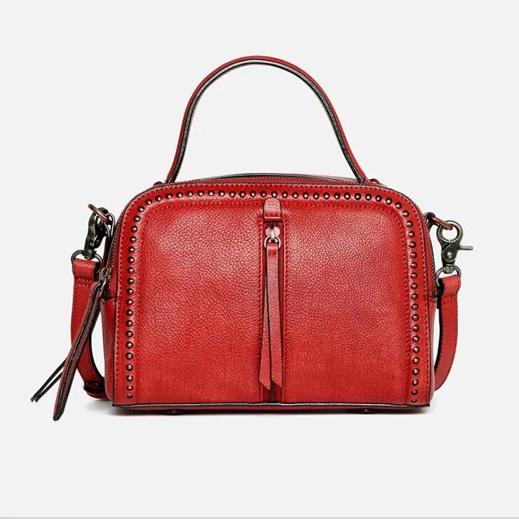Vintage Women's Genuine Leather Handbags Cross Shoulder Bag For Women