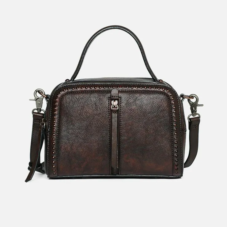 Vintage Women's Genuine Leather Handbags Cross Shoulder Bag For Women