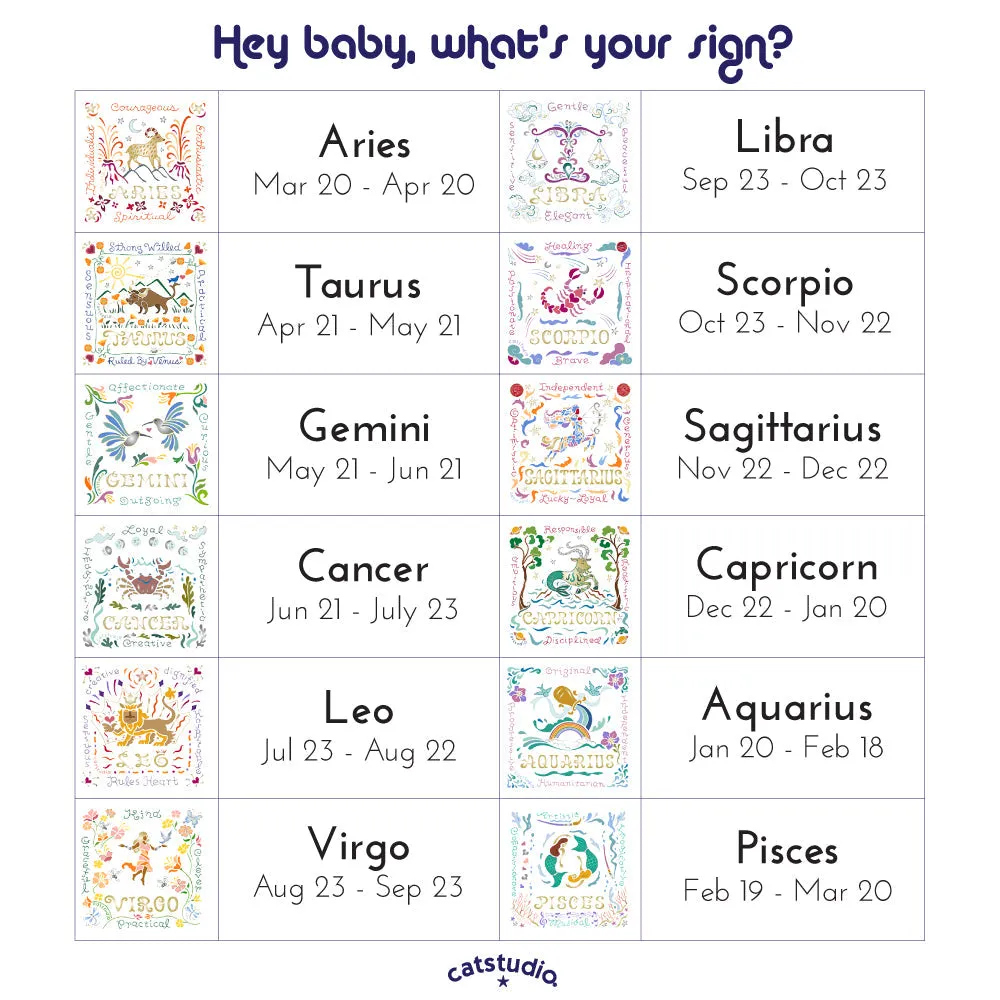 Virgo Astrology Hand-Embroidered Pillow