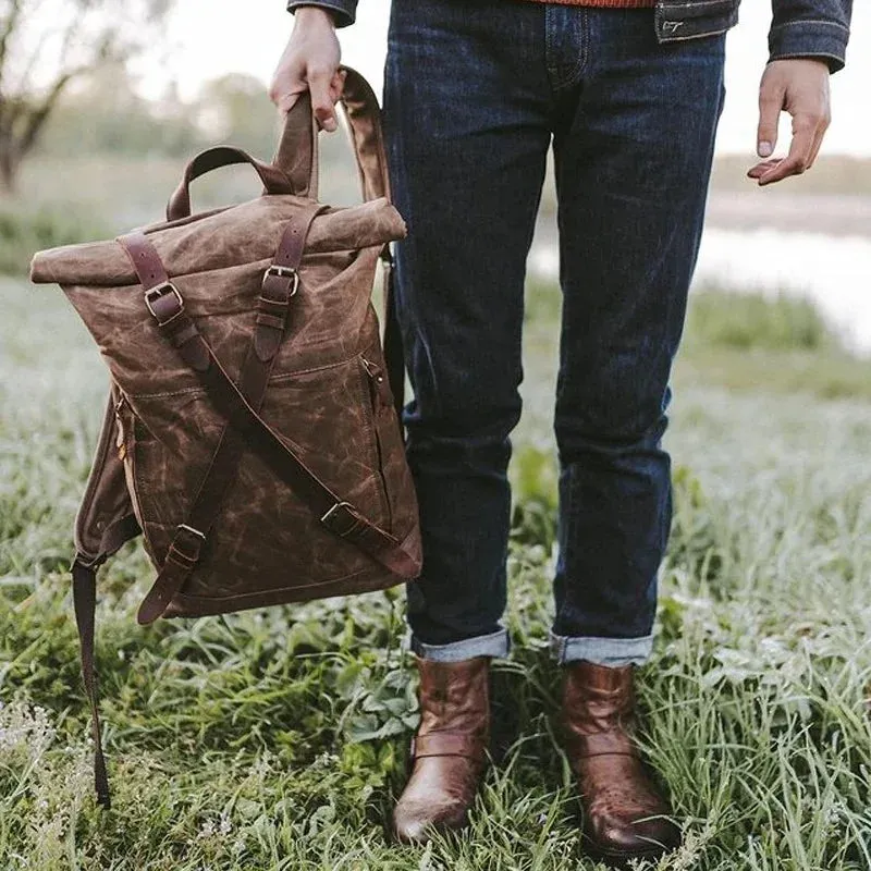 Waterproof Canvas Men's Cool Backpack CBMOS53 Hiking Outdoor Travel bag