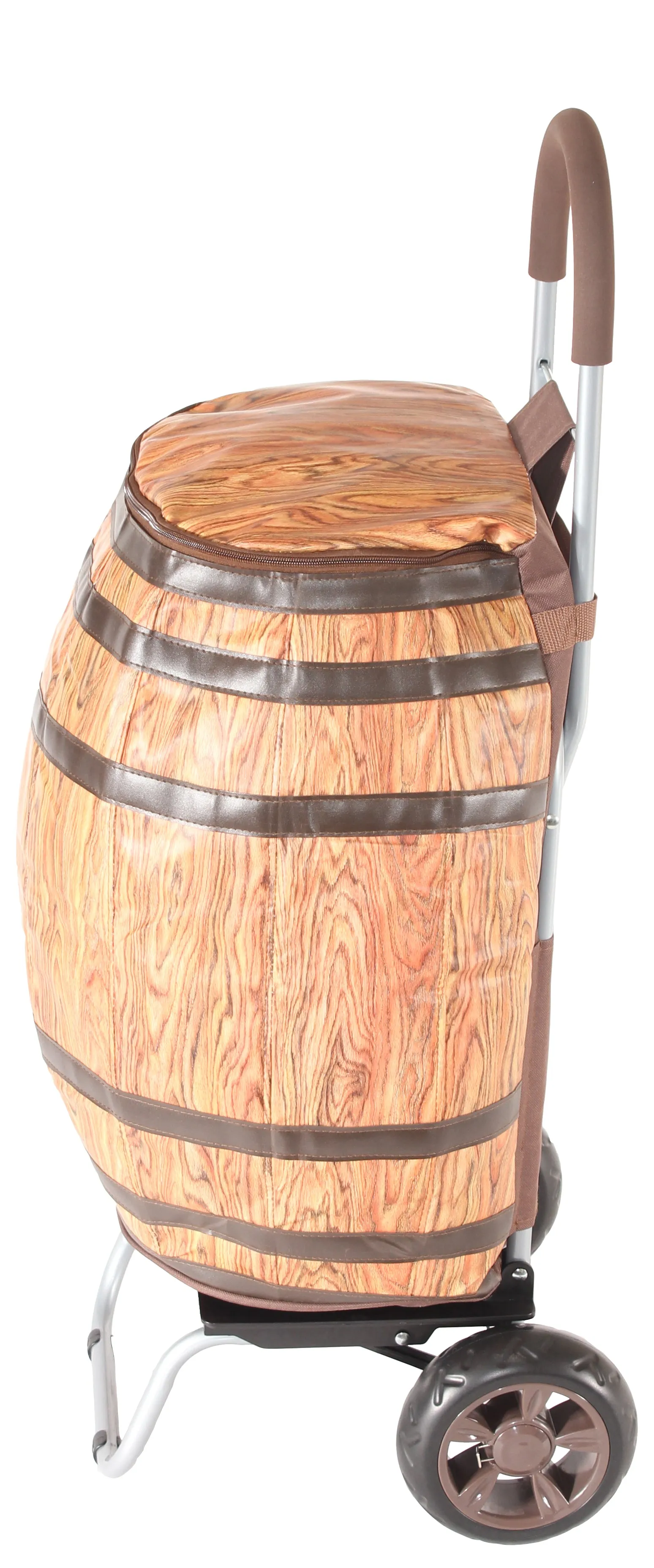 Wine Barrel Cooler Trolley Dolly - Oak