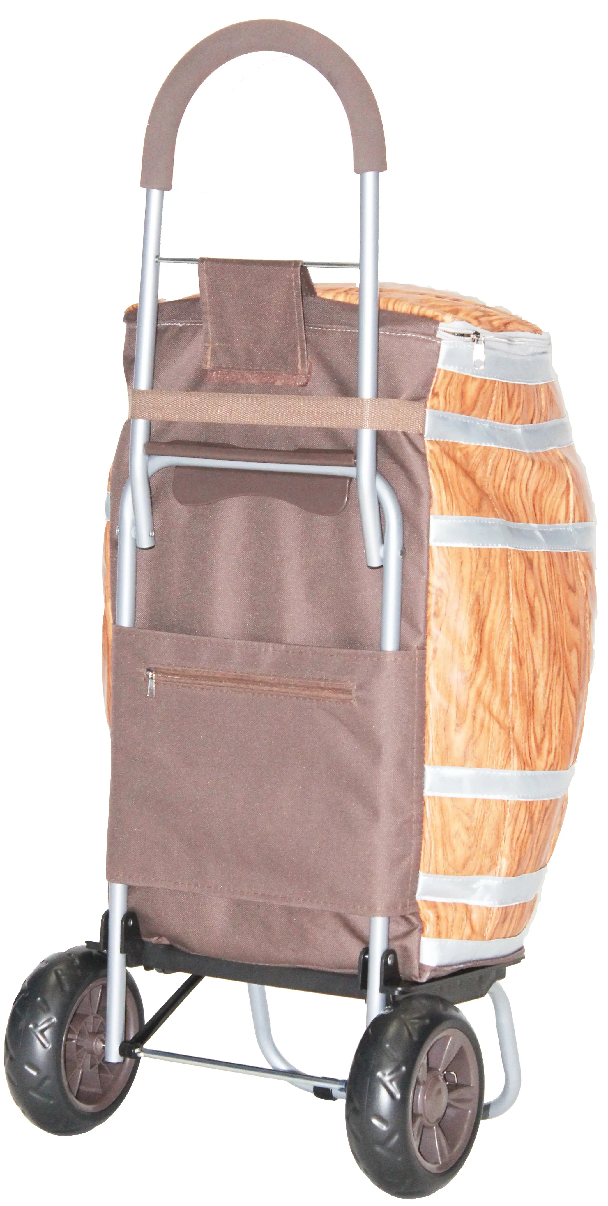 Wine Barrel Cooler Trolley Dolly - Oak