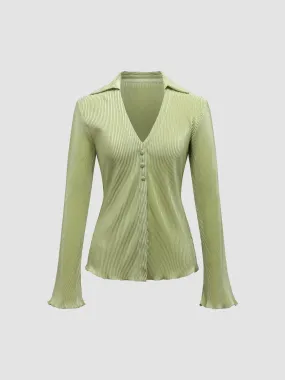 Women's Shiny Striped Textured Shirt