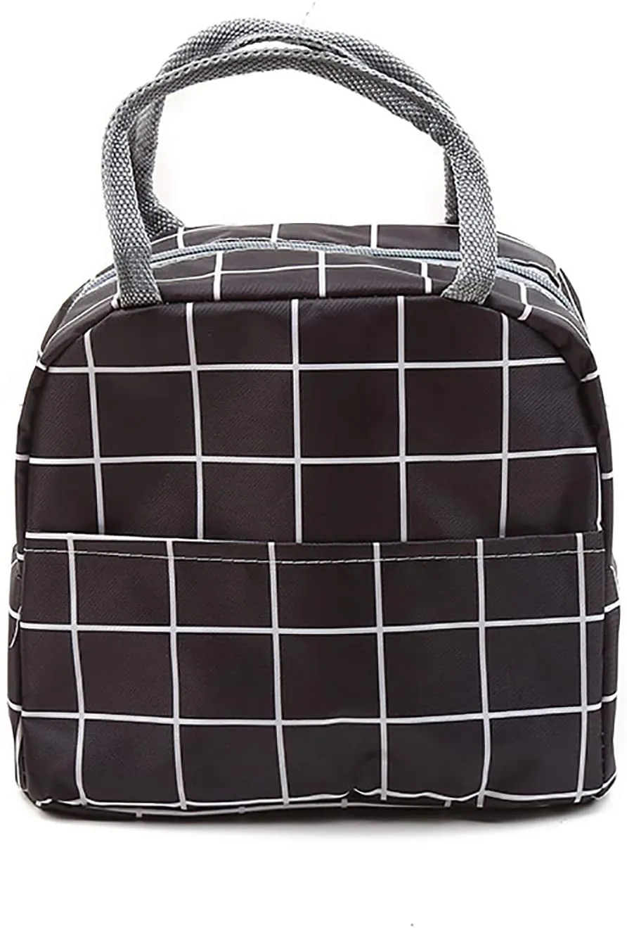 YXZFZ Reusable Insulated Lunch Bag Cooler Tote Box Meal Prep for Men & Women Work Picnic or Travel Stripes Dark Blue