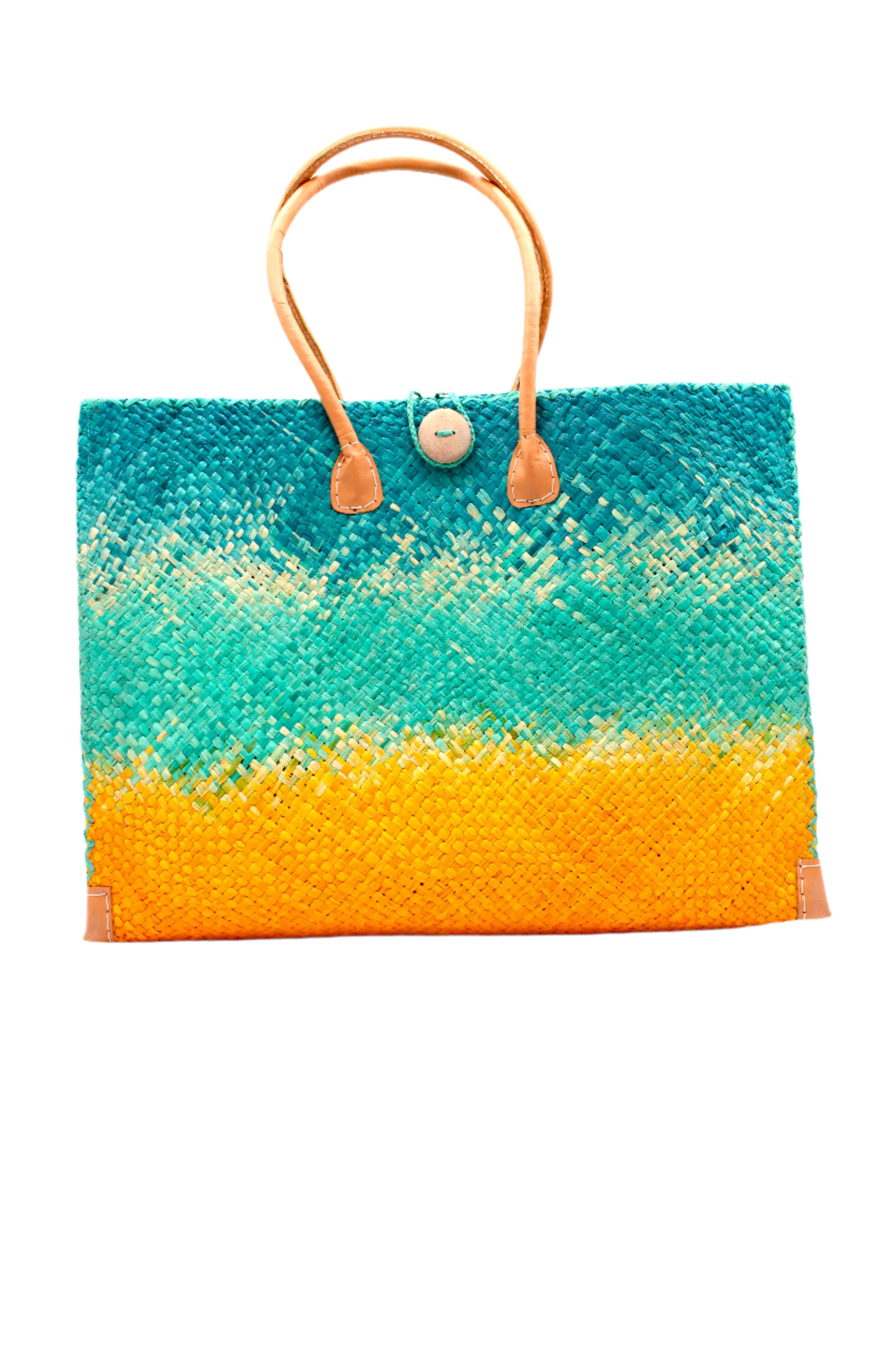 Zafran Holden Ombre Straw Beach Bag
