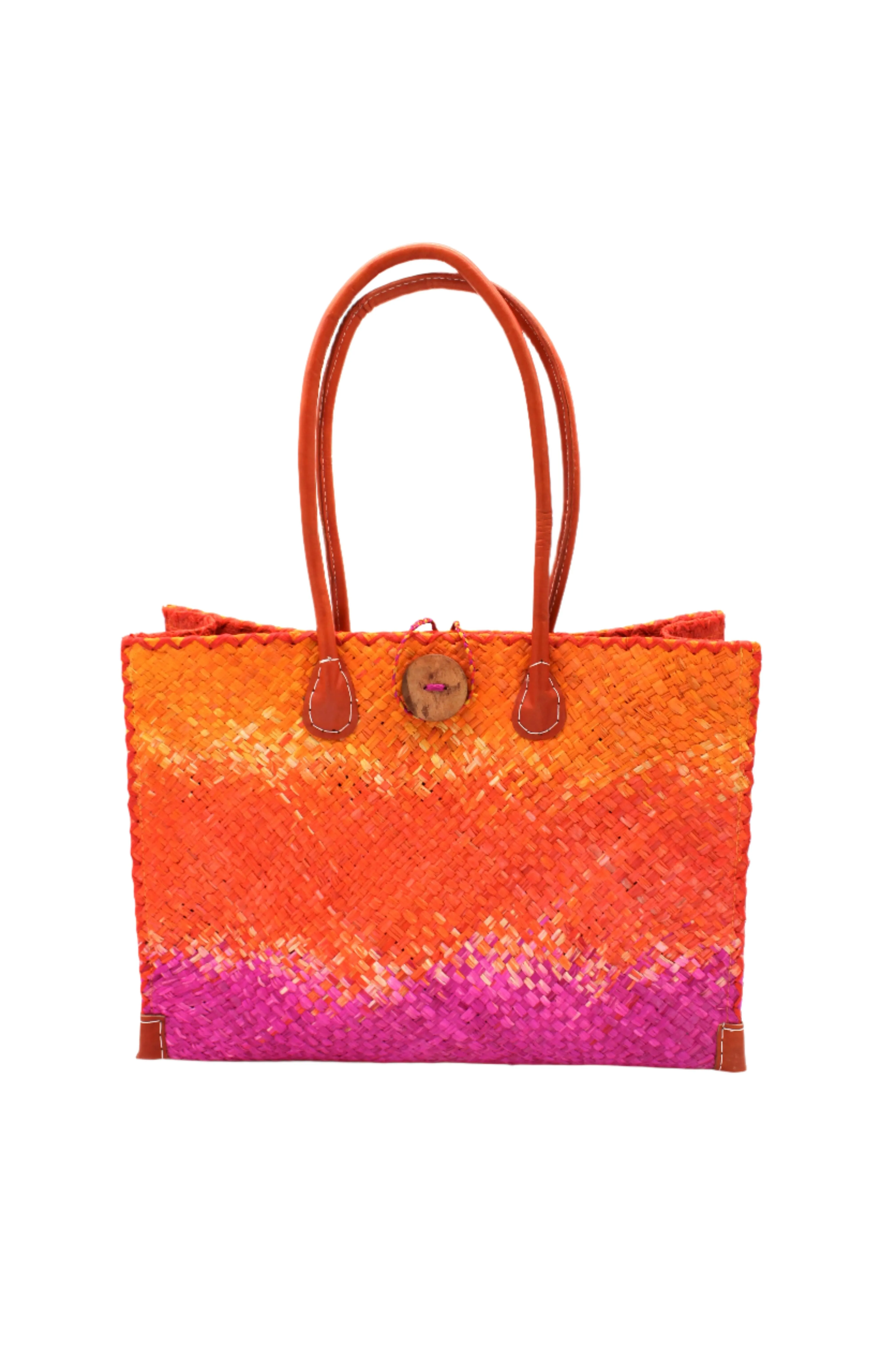 Zafran Holden Ombre Straw Beach Bag