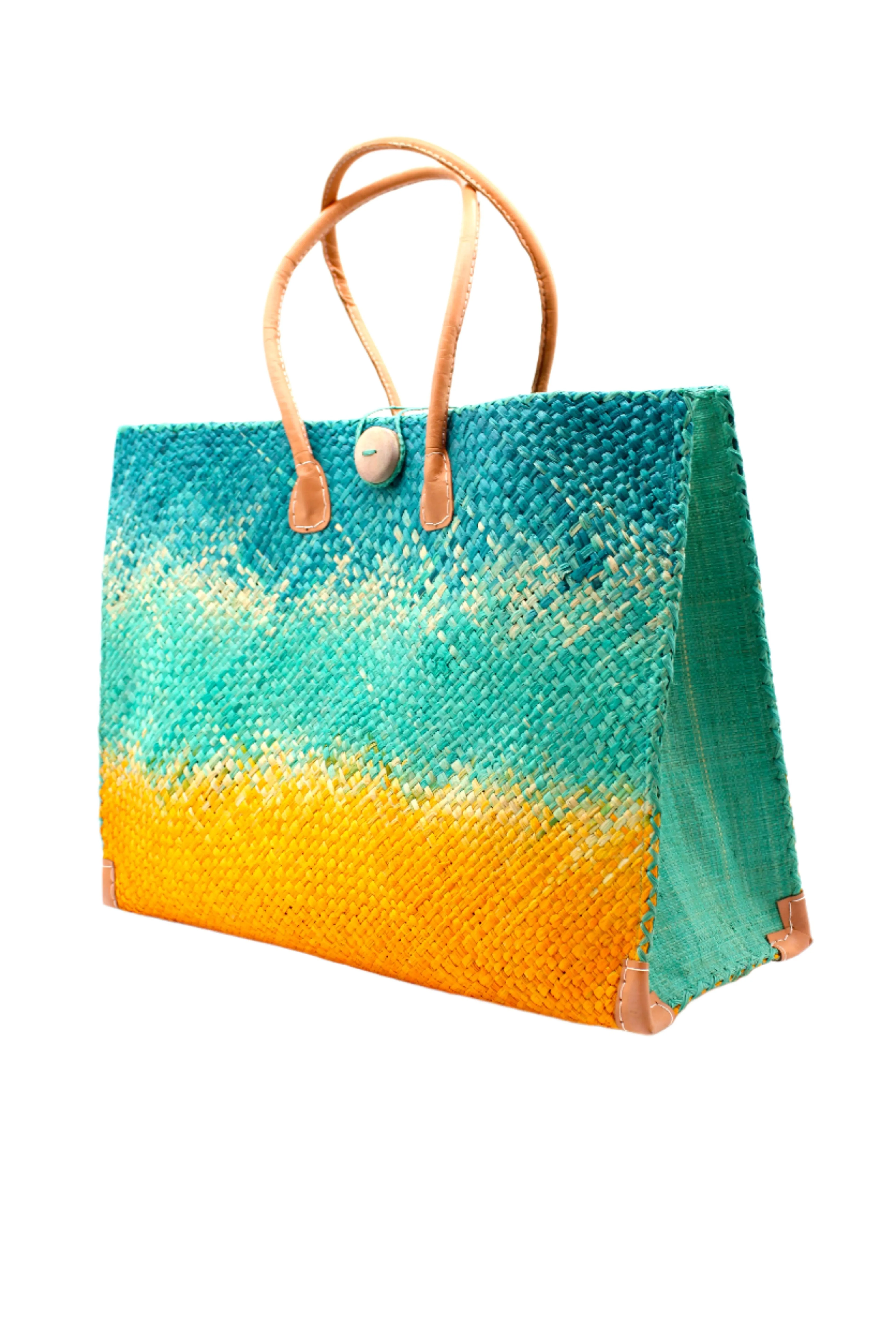 Zafran Holden Ombre Straw Beach Bag